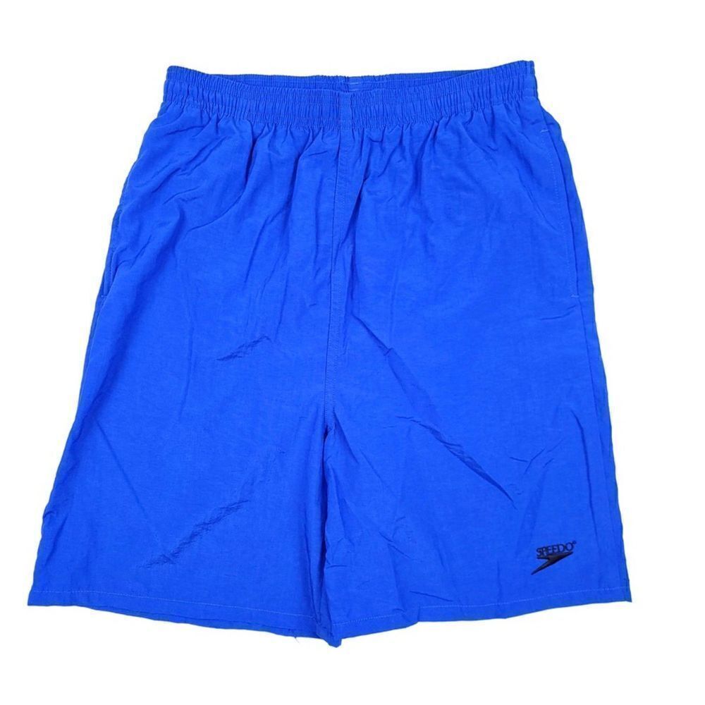 SPEEDO Vintage 90s Y2K Nylon Embroidered Board Shorts in Bright Blue Mens XL